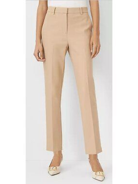 ANN TAYLOR The High Rise Eva Ankle Pant Curvy Fit in Tan Size 12 Preppy Office